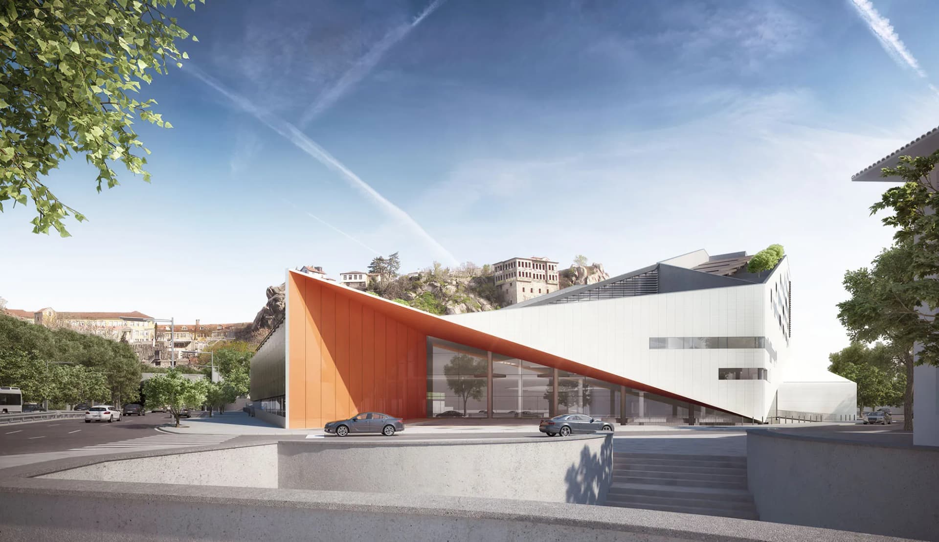 modern public building in the city center