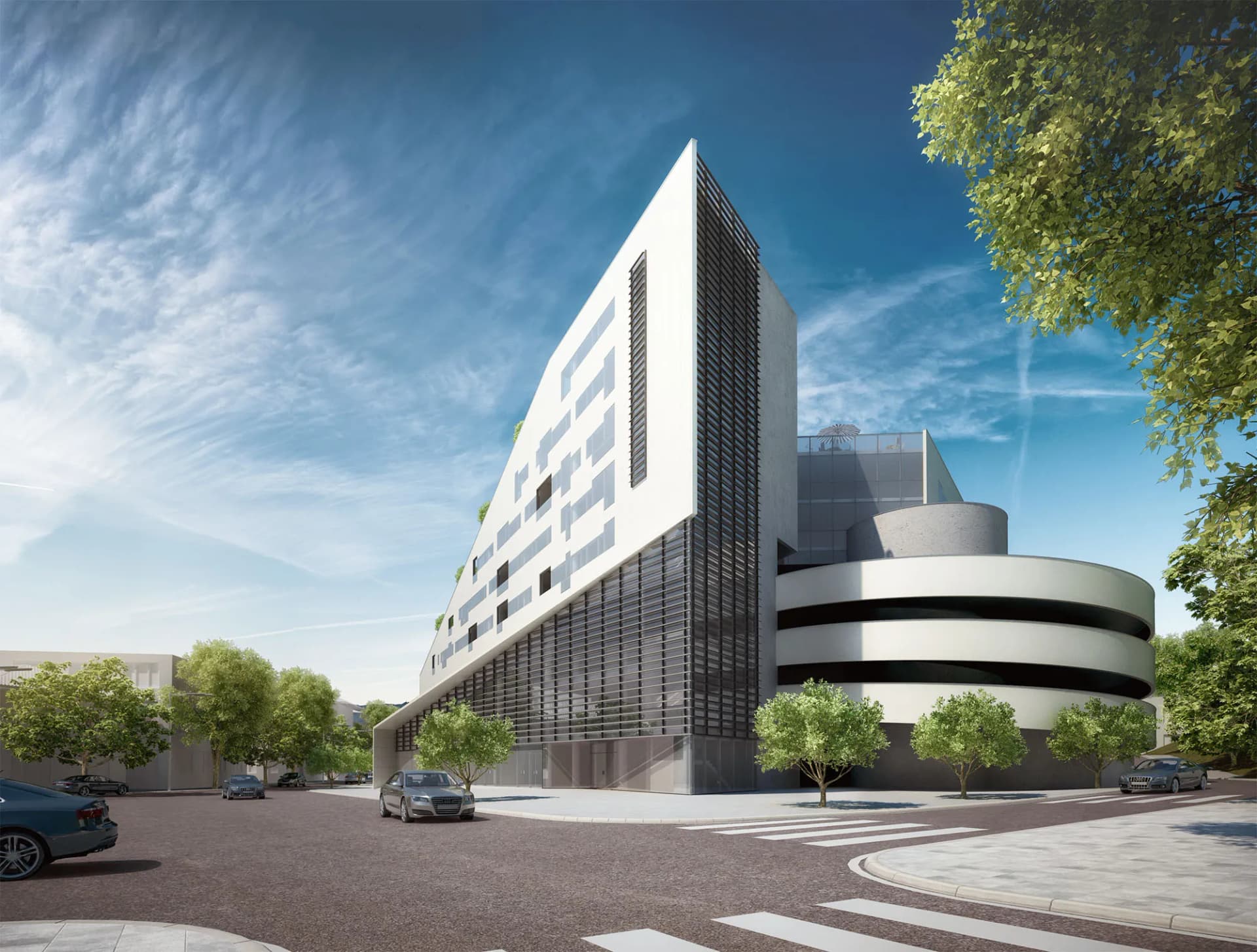 modern public building in the city center