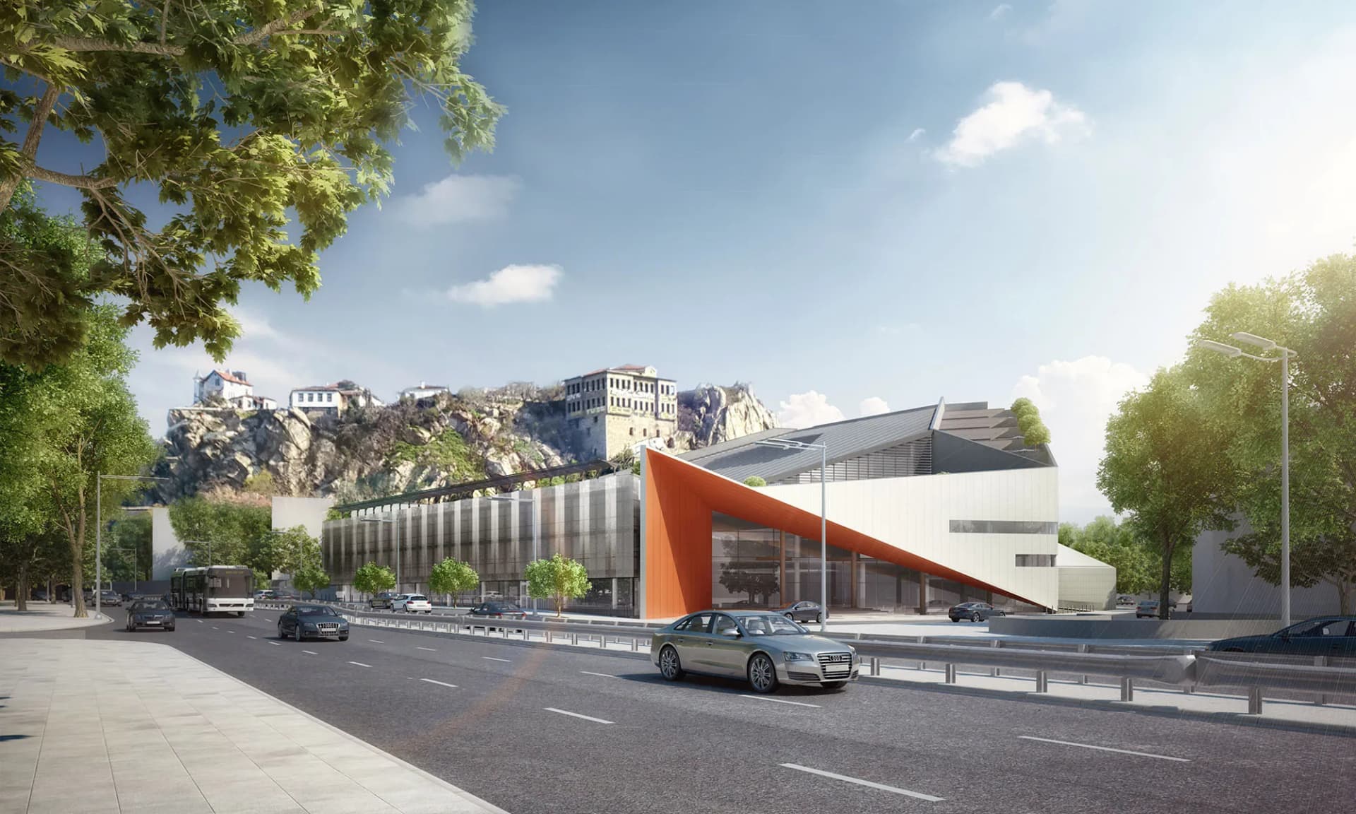 modern public building in the city center