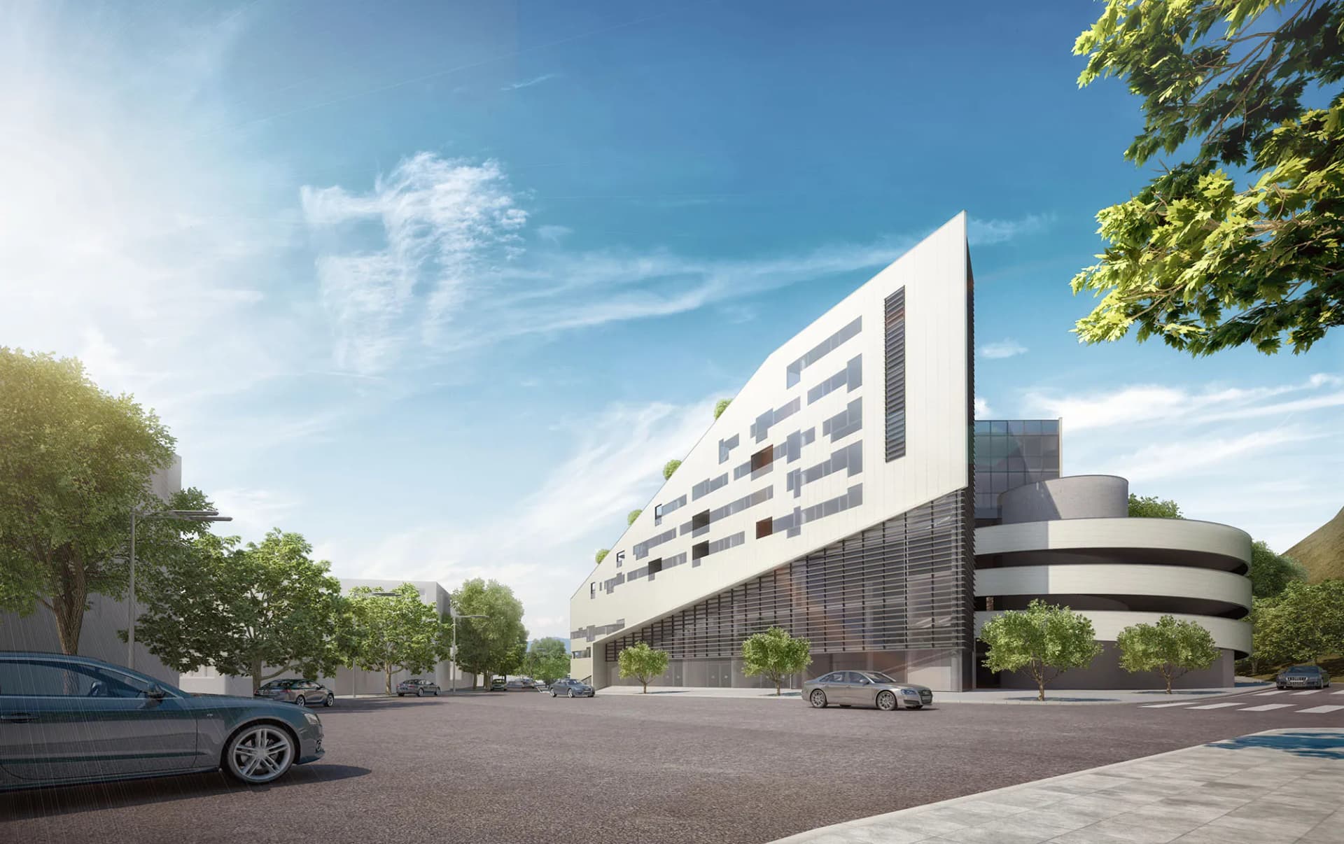 modern public building in the city center